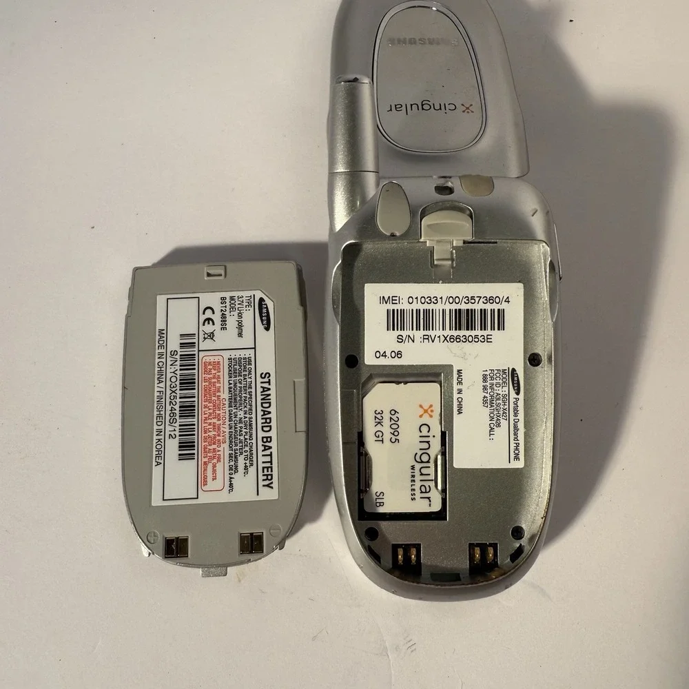 samsung SGIH-X427 silver samsung cingular flip phone untested